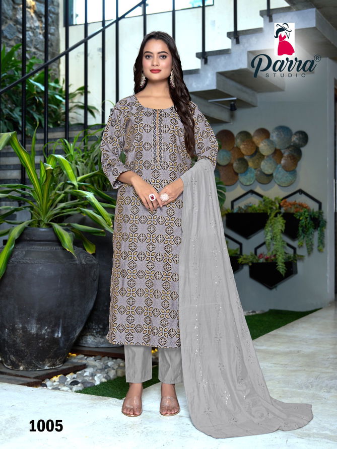 Saloni By Parra Chanderi Printed Kurti With Bottom Dupatta Wholesale Shop In Surat
